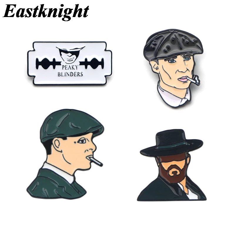 

K79 Wholesale 20pcs/lot High Quality Peaky Blinders TV Metal Enamel paint Badge Pins & Brooches Jewelry Cool Gifts For Fans
