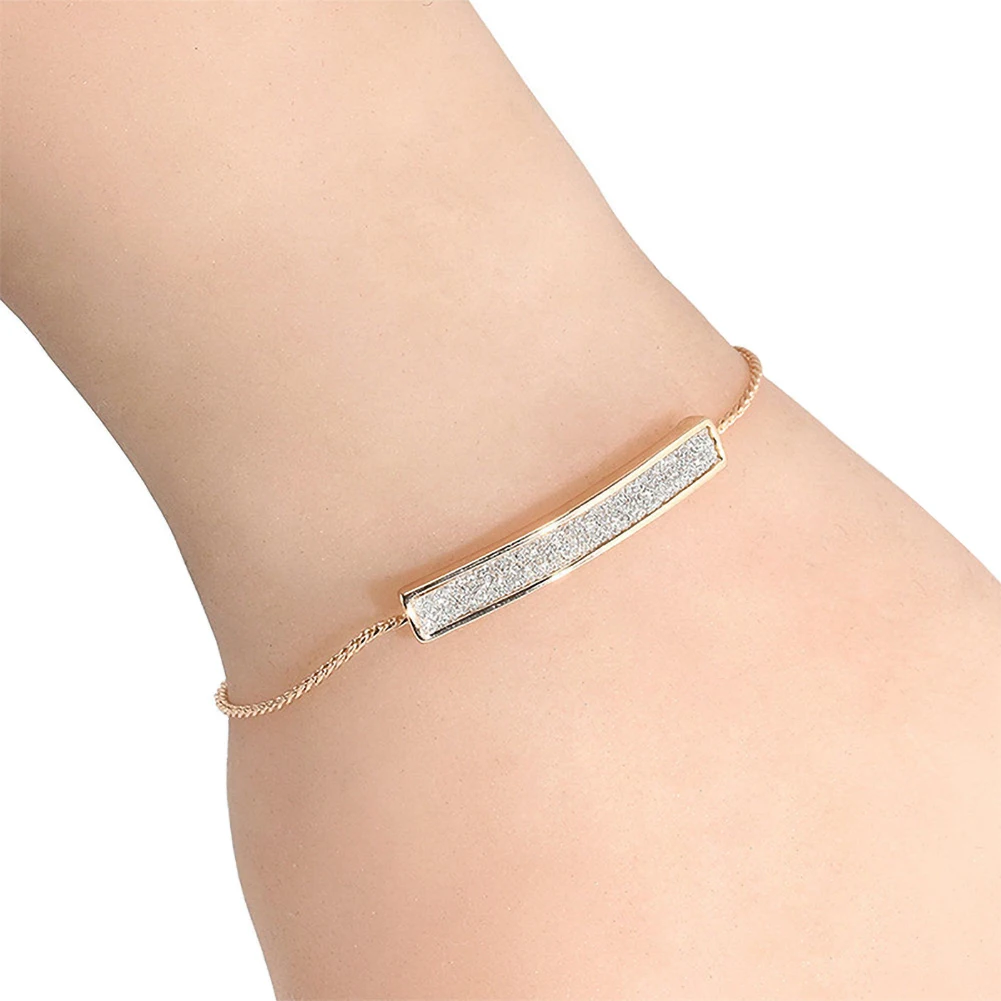 

New Adjustable Bracelet Bangle for Women Snake Chain CZ Rose Gold Color Captivate Bar Slider Brilliant Jewelry Pulseira Feminia