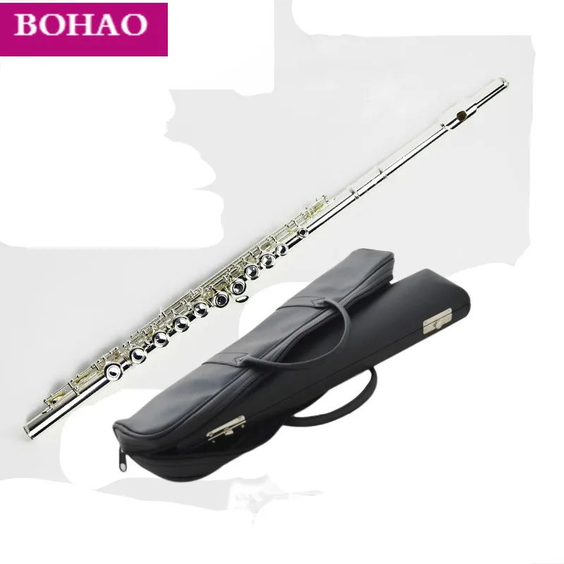 BOHAO New 16 закрытых отверстий/открытая флейта c tone Посеребренная Флейта с чехлом и