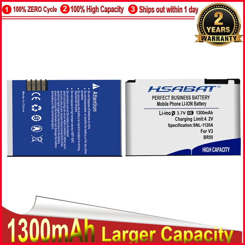Аккумулятор HSABAT для Motorola RAZR V3 V3c V3E V3m V3T V3Z V3i V3IM PEBL U6 Prolife 300 500 1300 мАч|Аккумуляторы
