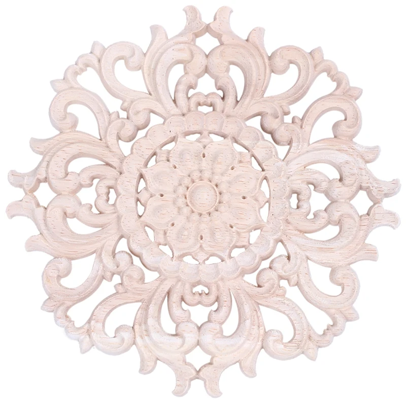 

LBER Lots Wood Carved Long Onlay Applique Unpainted Flower Walls Cabinets Door Decor Type:15cm Type A Home Furnishing Decoration