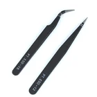 Качественный Пинцет для рукоделия, промышленный Антистатический пинцет из нержавеющей стали с прямыми изгибами и крестом, аксессуары для шитья, инструменты F0146