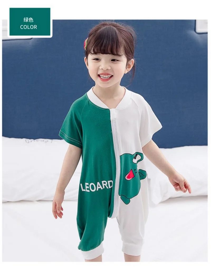 

Children cartoon sleeping bag new summer short-sleeved home clothes for men and baby comfortable pajamas crawl clothes