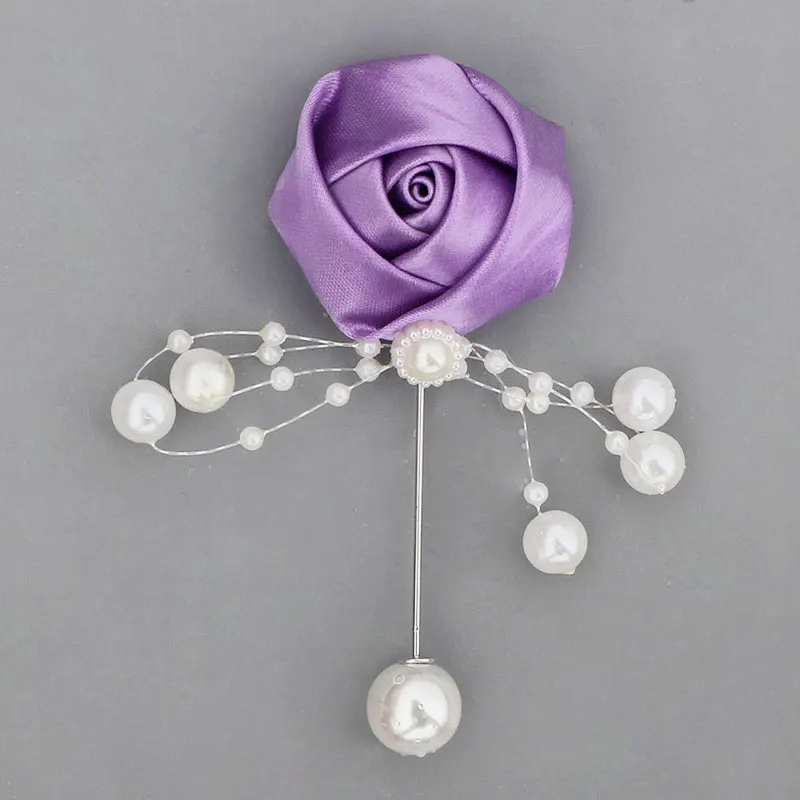 Свадебная бутоньерка для жениха 6 шт./лот атласные шелковые розы цветы бутоны