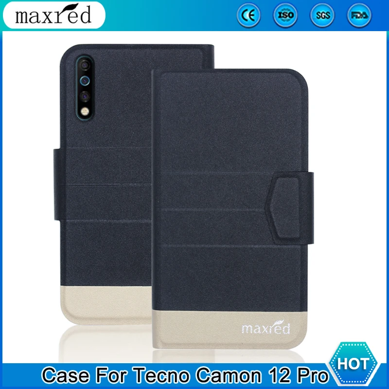 5 цветов! Tecno Camon 12 Pro Чехол 2020 высококачественный флип ультратонкий роскошный