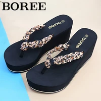 boree womens flip flops beach shoes fashion wedge sandals for women high heels non slip platform shoes summer slipper female