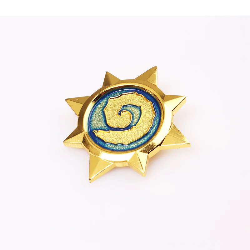 Игра Hearthstone звезда значок классические броши для мужчин и женщин булавки Кнопка эмаль золотого тона герои брошь Warcraft нагрудная застежка