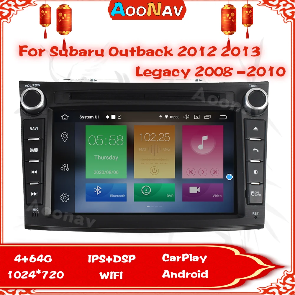 

Автомобильный плеер для Subaru Legacy Outback 2009-2014, GPS-навигация, 128 ГБ, Android, автомобильное радио, стерео, головное устройство, аудиомагнитофон