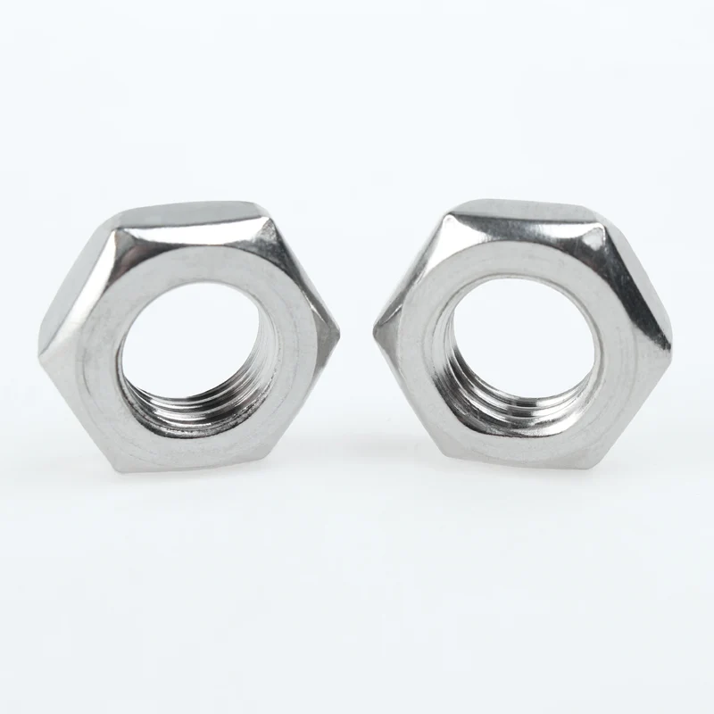 10 шт./лот 304 тонкая Шестигранная гайка из нержавеющей стали M4 M5 M6 M8 M10 M12 M14 M16