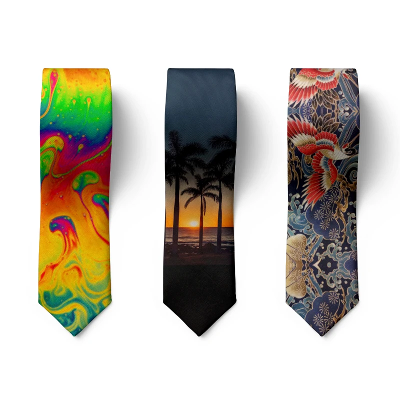 

Men Fashion Tie Funny 8cm Width Beach Designer Hallowmas Character Cravate Men's Party Holiday Gift Casual Wedding Neckties
