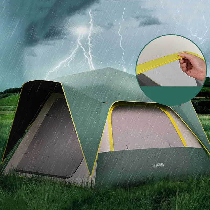 

3-4 Person Outdoor Camping Travel Equipment Automatic Quick-Opening Thick Double-Layer Sun And UV Protection Waterproof Tent
