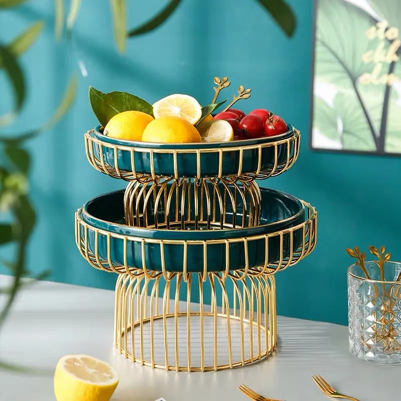 Household Fruit Snack Plate Countertop Basket Vintage Style Tray Stand Storage Decoration | Дом и сад