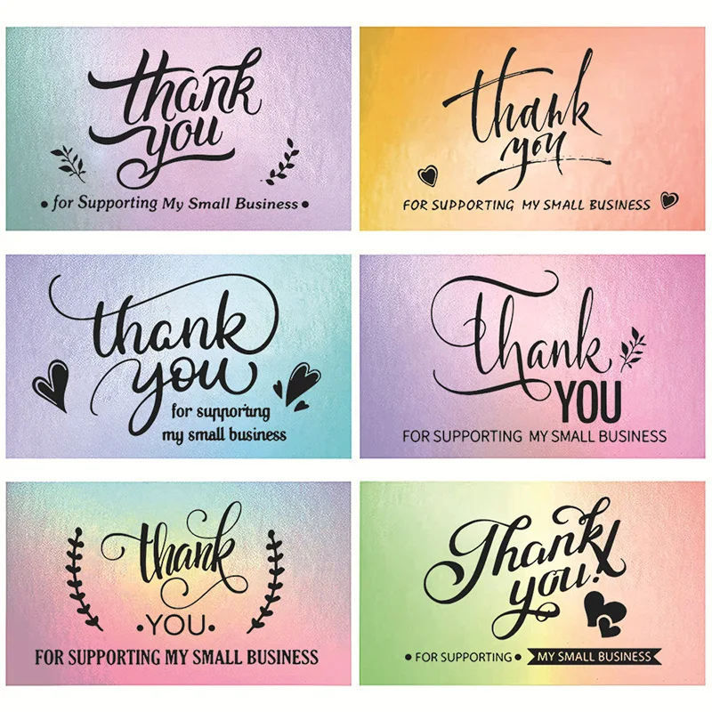 

Thankyou Rectangular label Greeting card Laser stickers designs of bronzed sticke gift self-adhesive labels Rectangle tags