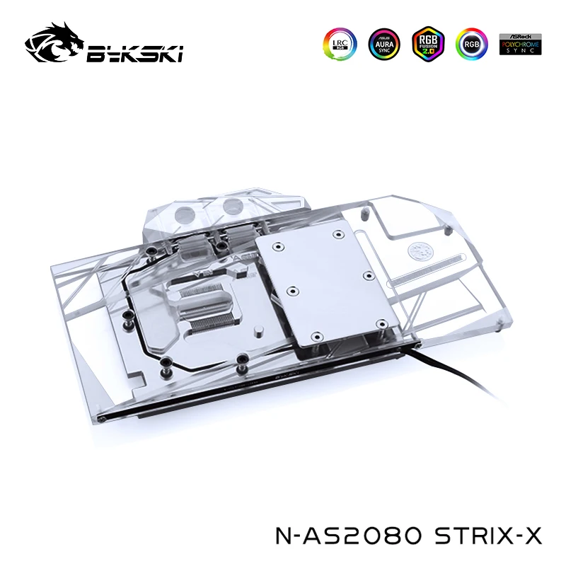 

Водяной кулер Bykski GPU, совместимый с ASUS ROG STRIX RTX 2080,2080S O8G, игровой охлаждающий блок VGA, G1/4 ",N-AS2080