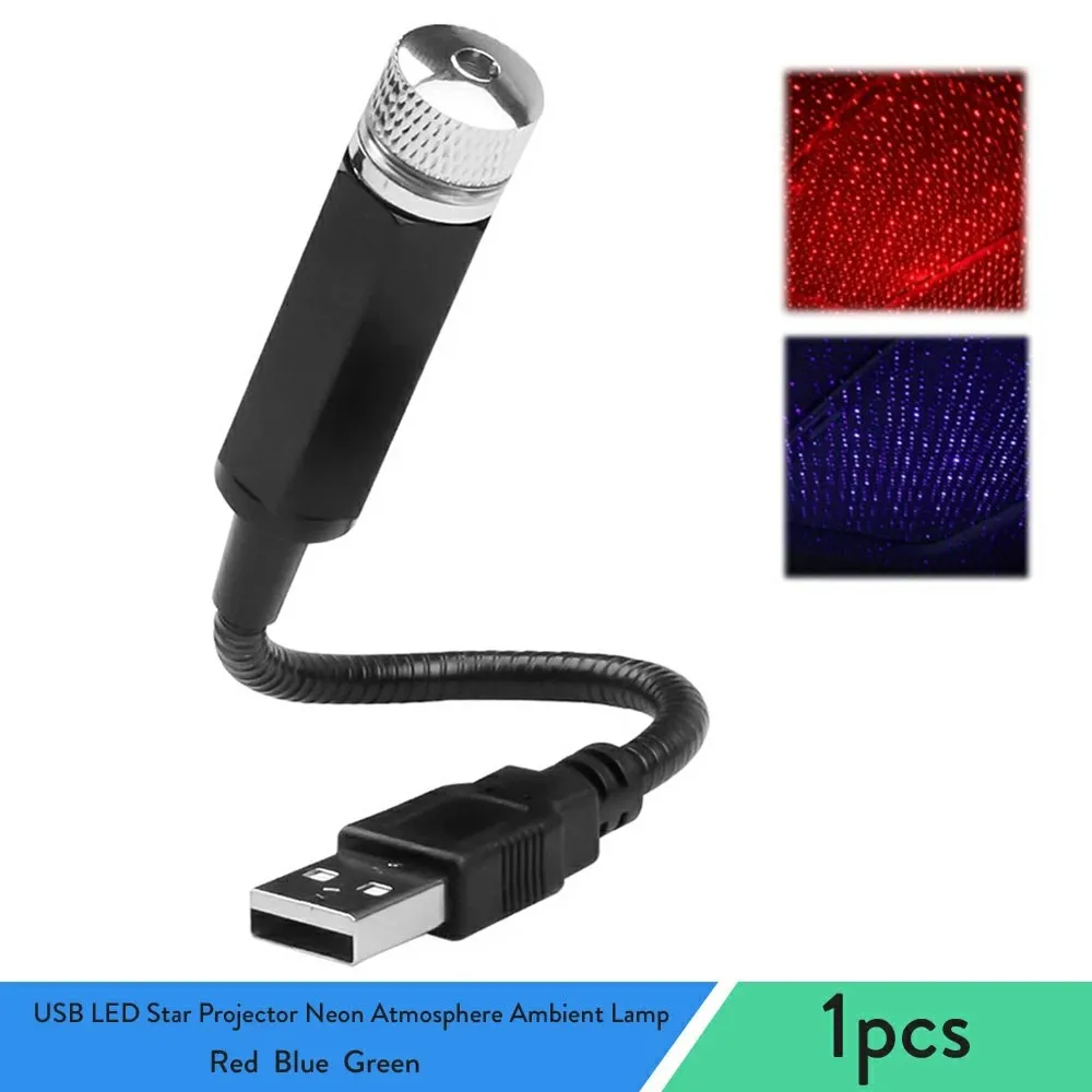 

Romantic LED Car Roof Star Night Light Projector Atmosphere Galaxy Lamp USB Decorative Lamp Adjustable Car Interior Decor Light