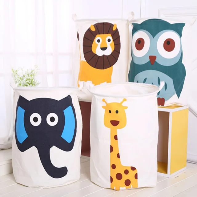 Домашняя складная корзина для грязной одежды с животными из мультфильмов, корзина для белья, большая емкость для хранения детских игрушек, органайзер для комнаты