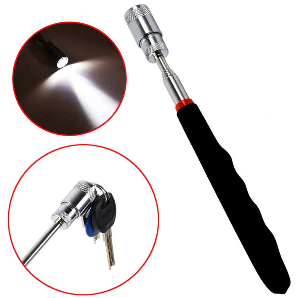 

Powerful Magnetic Suction Rod LED Light Black Telescopic Extension Metal Screw Pickup Auto Repair Tool Emergency 8 Lbs Force 51