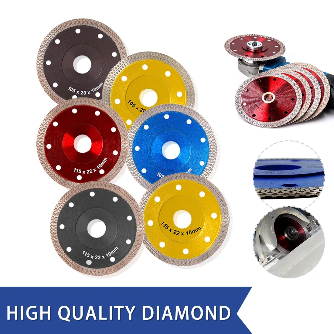 

Turbo Diamond Saw Blade Granite Marble Cutting Disc Porcelain Tile Ceramic Blades 3 Sizes for Angle Grinder Diamond Saw Blade