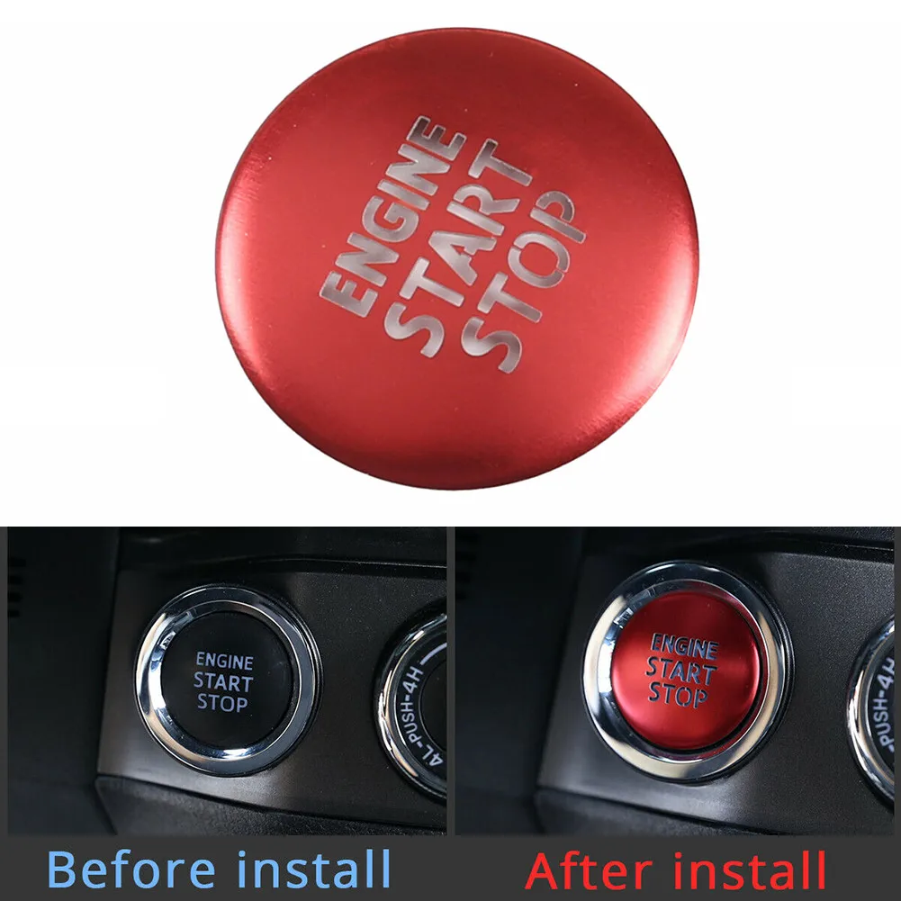 

Car Styling Auto Button Stickers One-Key Start Engine Button Cover Sticker Accessories For Toyota Tacoma 2016-20 Button Cover