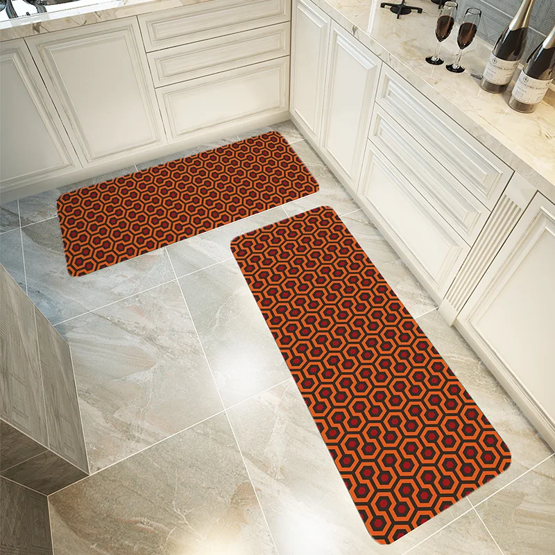 

New 3D Printed Waterproof Kitchen Floor Mat Funny Hexagon Doormat For Entrance Door Modern Living Room Bathroom Non-Slip Carpet