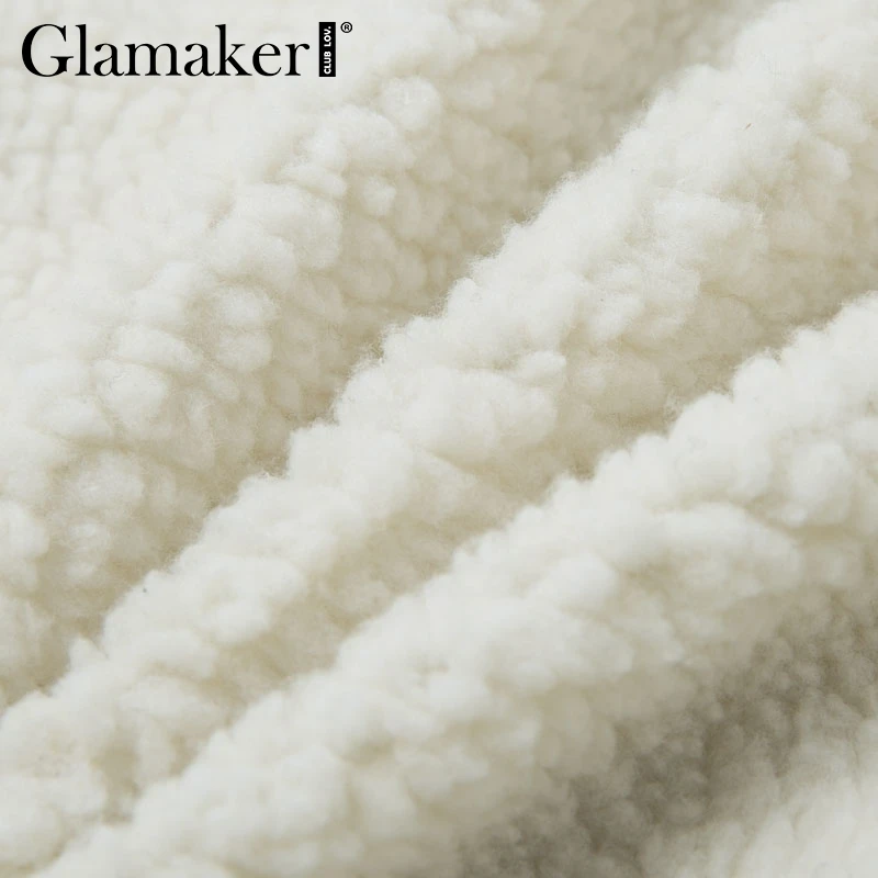 Glamaker, белое тонкое пальто из искусственного меха, короткая верхняя одежда для женщин, зима, сексуальное меховое пальто с карманами, Женская куртка клуба, пальто, уличная одежда, осень