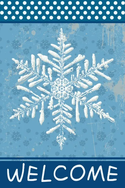 own design winter merry christmas snow man welcome Double-Sided Garden Flag | Дом и сад