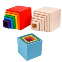 baby wooden toys rainbow stacking blocks building box blocks montessori shape colro match toys for kid gifts