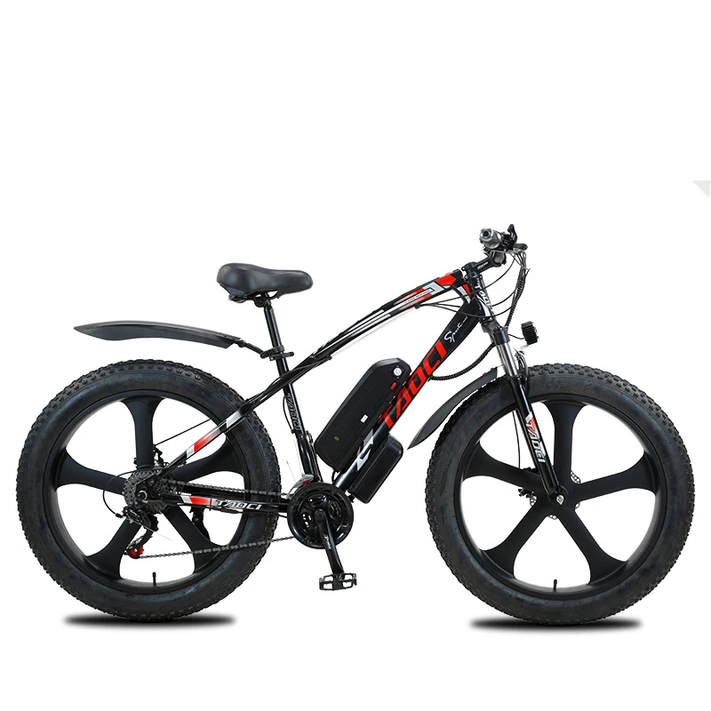 26 Inch 48V 1000W 4.0 Wide Tire Electric Bicycle Electric Snow Beach Bike Lithium Battery Mountain Bike 21 Speed Ebike