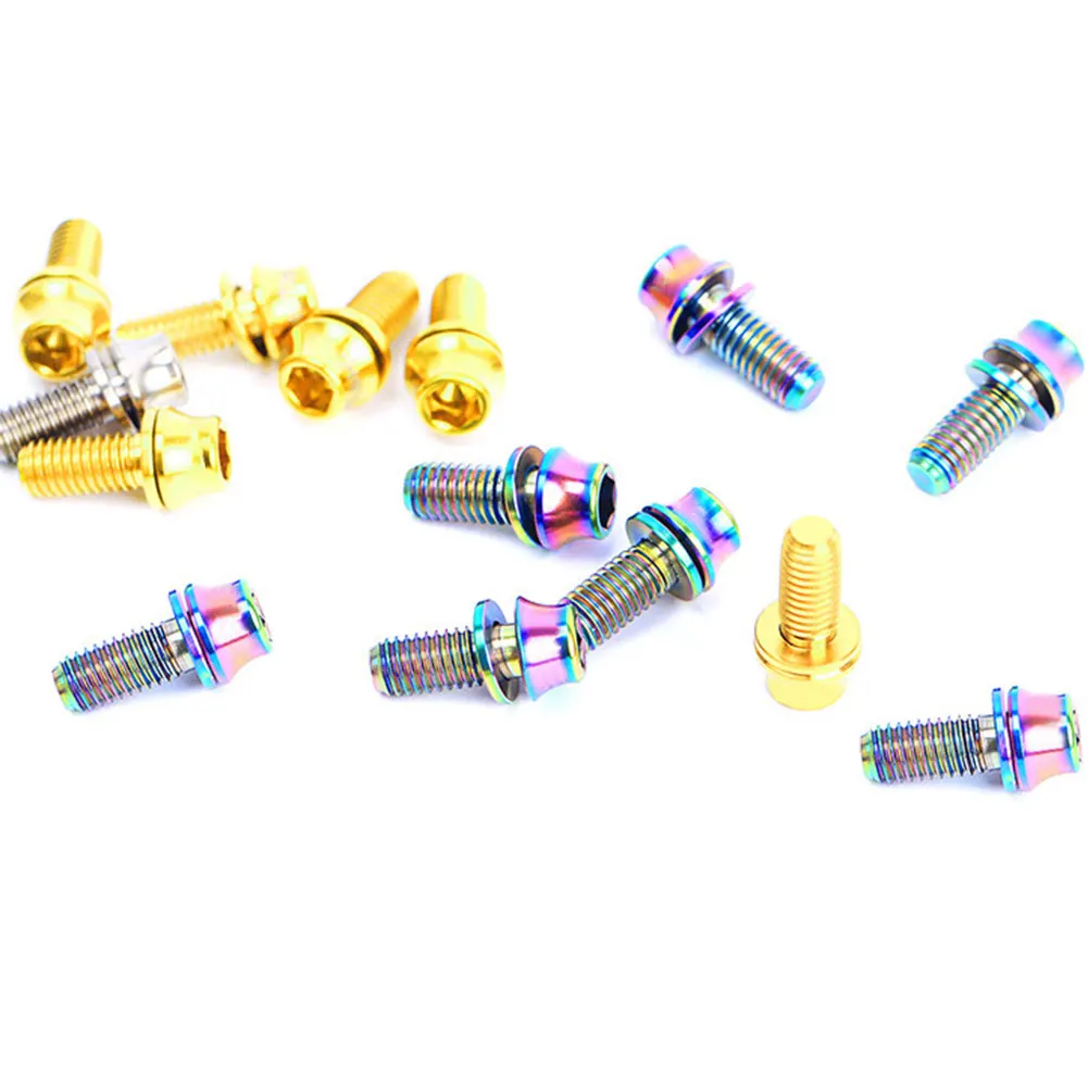 2 шт. M5 * 12 мм велосипедный флягодержатель крепежные болты титановый сплав винт с