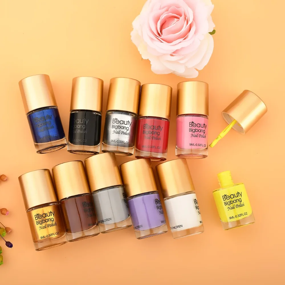 BeautyBigBang 9 мл штамповка лаки для ногтей печать лак для пластина для стемпинга для нейл-арта коричневый черный Цветной Гель-лак для ногтей
