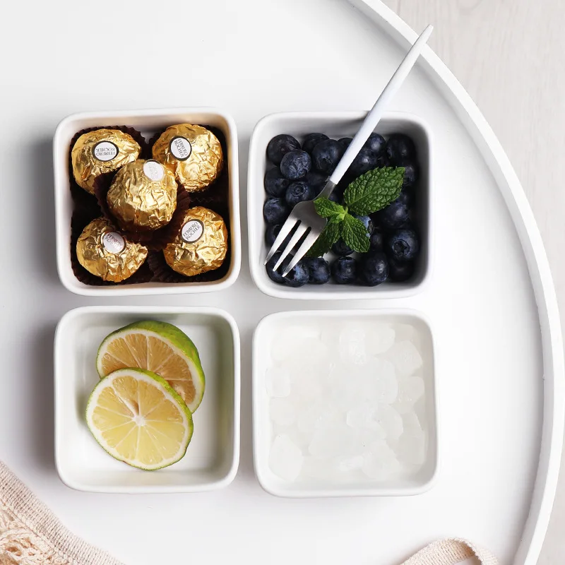 Керамическая минутная тарелка для закусок мини Квадратная приправ кухонный