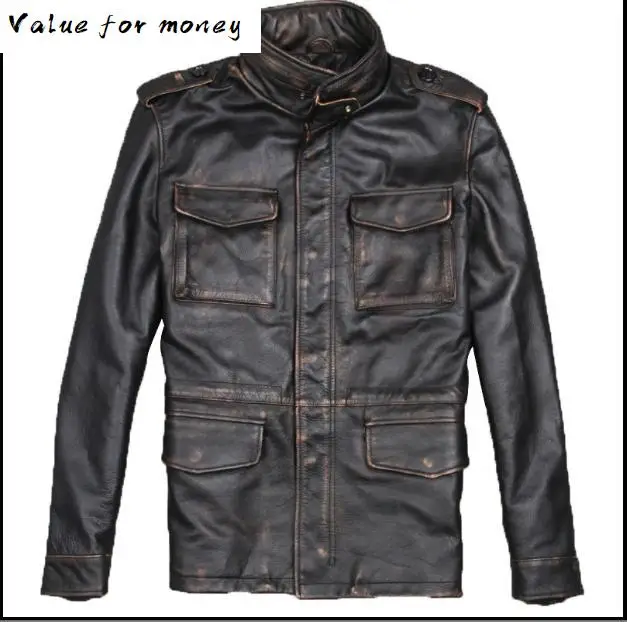 

size shipping.plus Free classic men M76 cowskin Jackets men's genuine Leather jacket.business coat.casual vintage