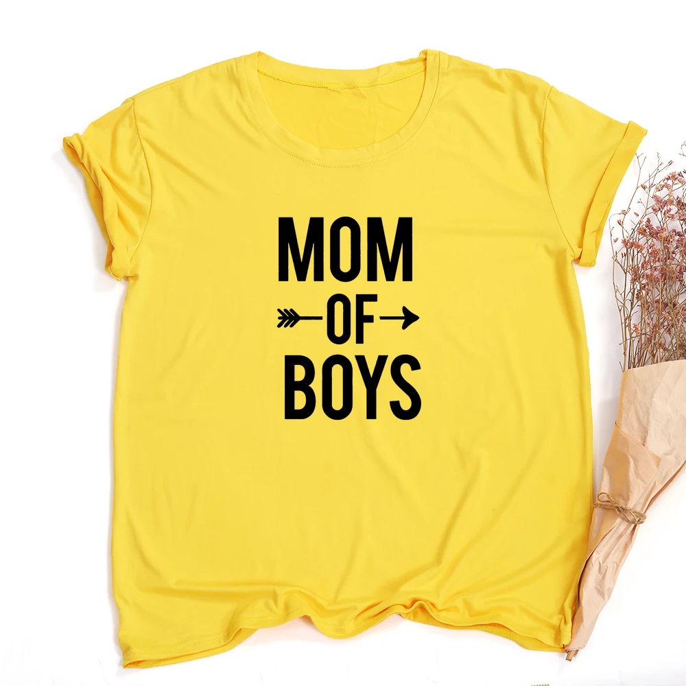 Женские футболки с принтом Mom of Boys для мам Harajuku белые топы уличная одежда Tumblr Camisetas