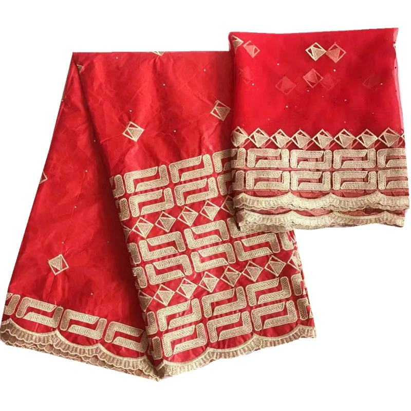 KY13097B5 Африканская ткань Базен riche ткань tissu africain хлопок вышитый Базен riche getzner с тюлем кружевной комплект африканская кружевная ткань - Цвет: KY13097B5