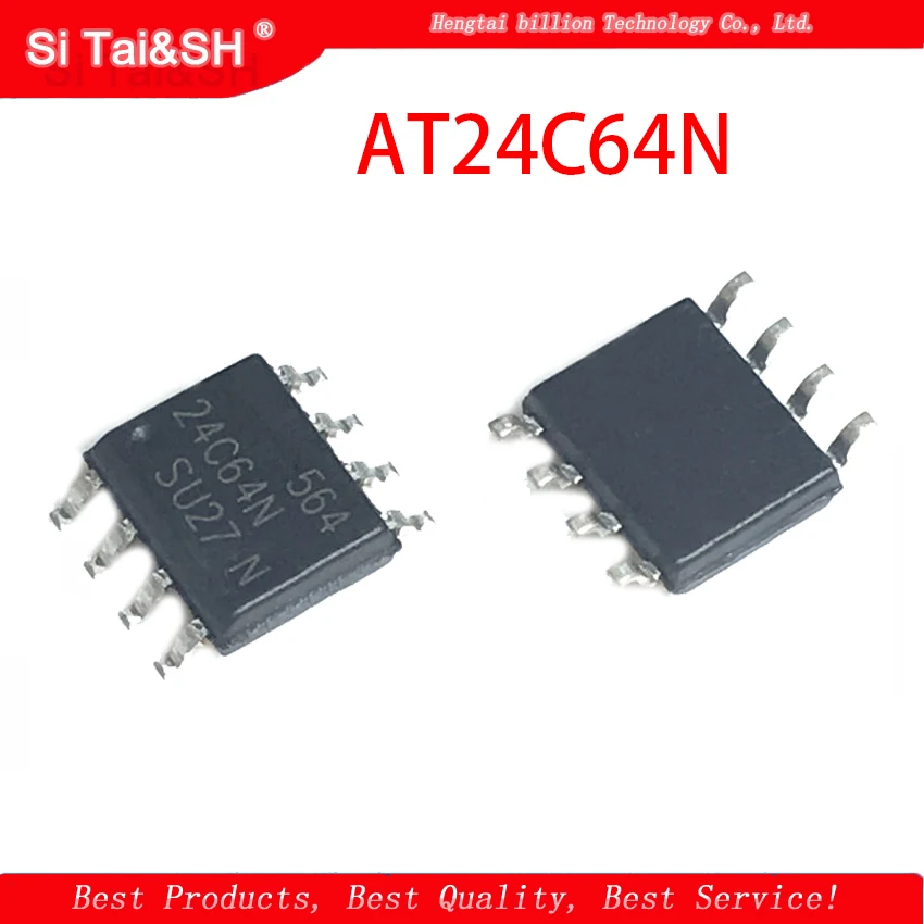 10 шт. AT24C64N 24C64N 24C64 AT24N64 лапками углублением SOP-8 EEPROM 32/64k 2-проводной шины новый оригинальный