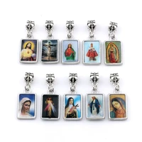 10pcs double sided jesus christ icon dangle charm pendants for jewelry making findings 13 8x35 5mm