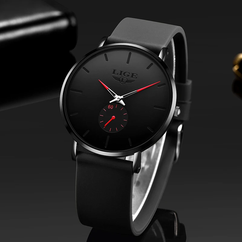 2020LIGE New Silicone Watches Mens Casual Fashion Sport Waterproof Clock Top Brand Luxury Quartz Men Watch Relogio Masculino+Box | Наручные