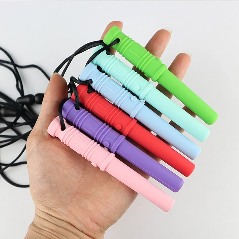

6Pcs Teeth Pendant Chew Necklace Baby Teether Children Kids Biting Sensory Toys