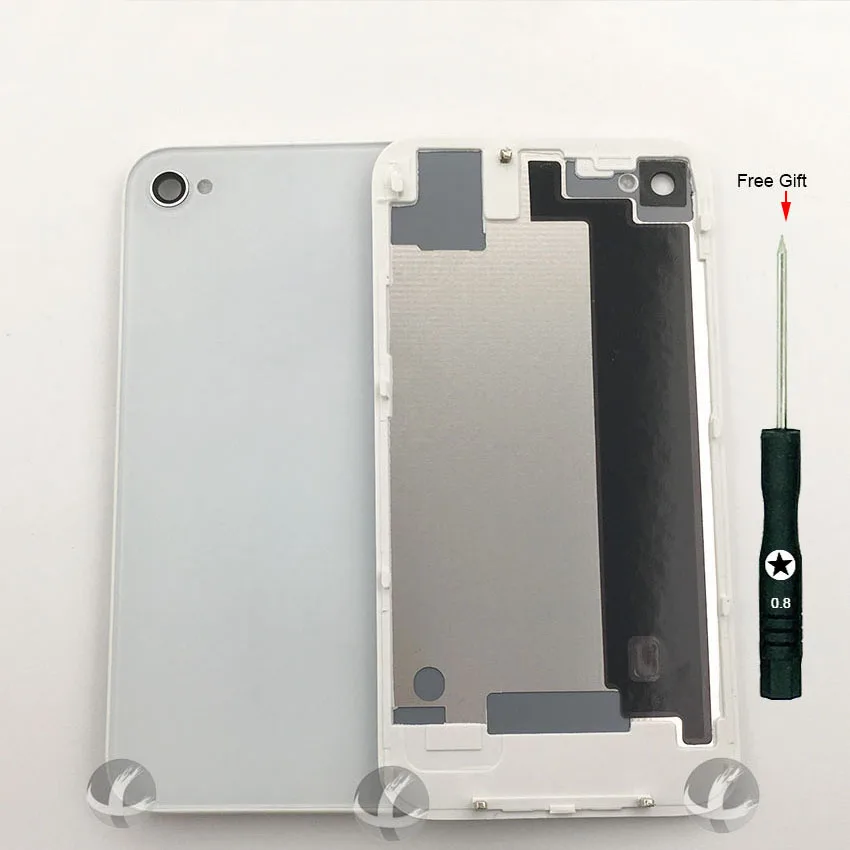Все новые задние корпуса для iPhone 4 4S Задняя крышка батареи дверь задняя стекло запасные части с бесплатным подарком