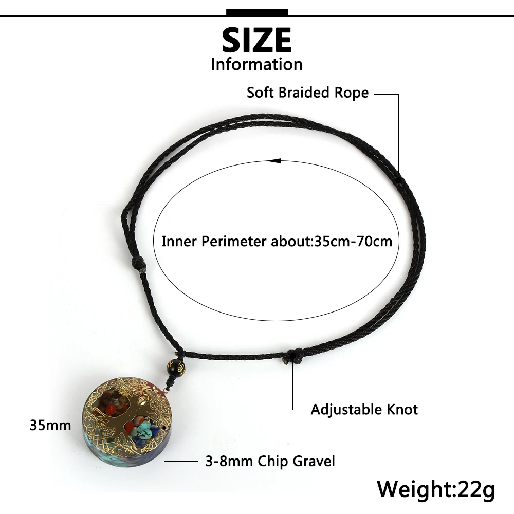 Древо жизни 7 чакр ожерелье осколки гравий генератор энергии оргонит духовное