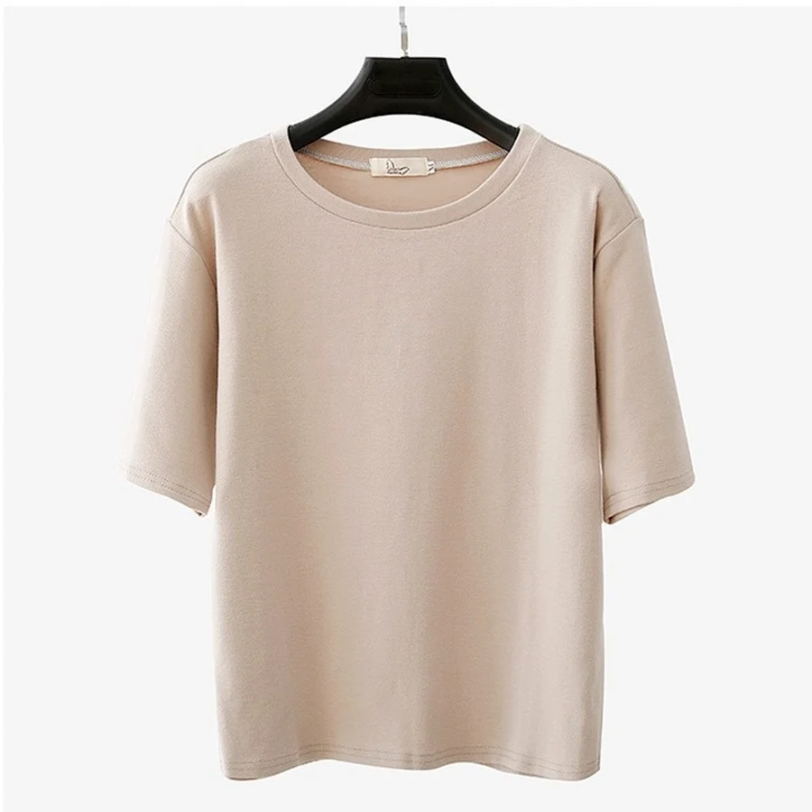 T Shirt Women Harajuku Basic Oversized T-shirt Solid Casual Loose Tshirt Harajuku Korean O Neck Summer New Female Tops Tee