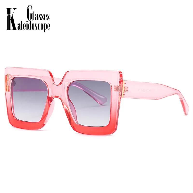 Новинка 2020 Квадратные Солнцезащитные очки Двухцветные прозрачные