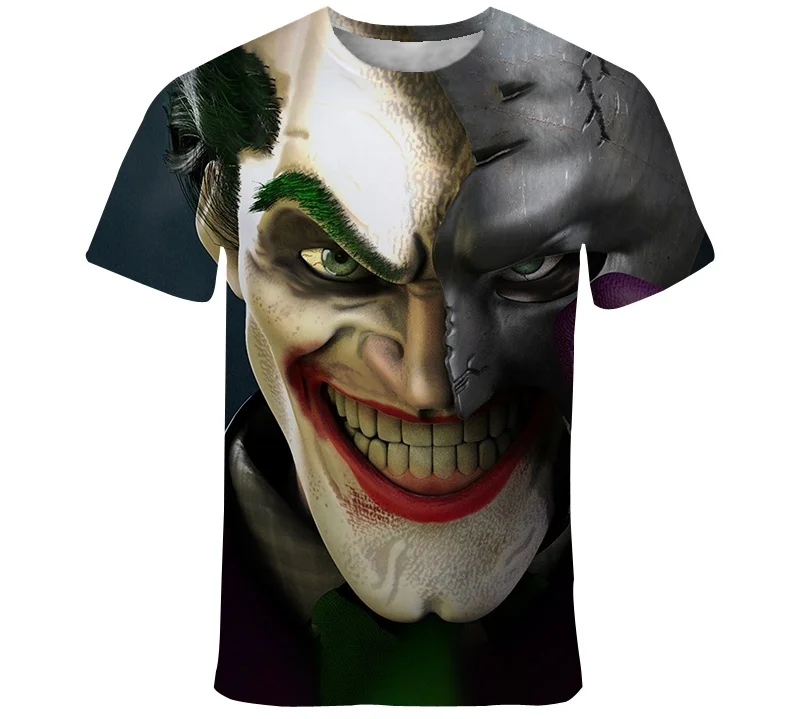 Новые дизайнерские Для мужчин новинка клоун 3D футболка с принтом Хэллоуин