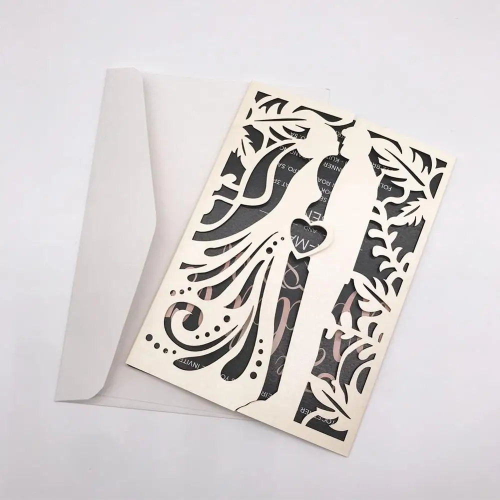 

30pcs/lot Wedding Invitation Card For Wedding Engagement Party, Bride And Groom Romantic Greeting Card