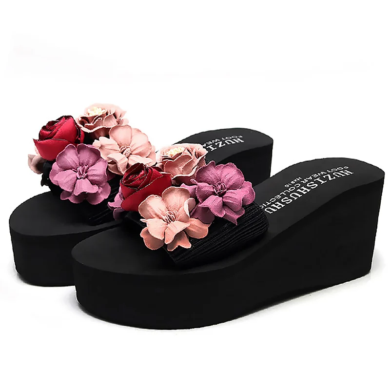 

2020 Summer Woman Shoes Women Flower Summer Platform Slipper Indoor Outdoor Flip-flops Beach Shoes Ladies Soft Slipper