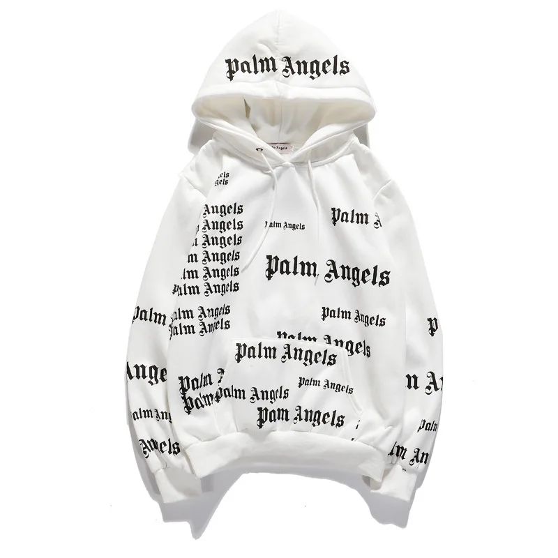 

Palm Angels full-body letters hooded Sweatshirts men women couple hip-hop street