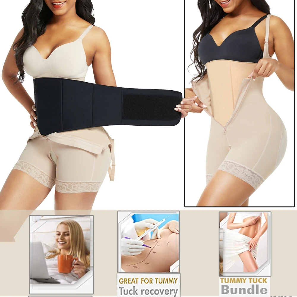 HEXIN Abdominal Board Compression Postpartum Recovery Tummy Control Faja Post Surgical Ab Liposuction Beige Waist Trainer | Женская