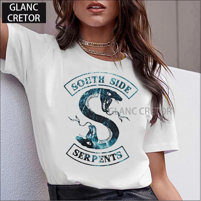 

Riverdale Logo Pop's Harajuku Casual Popular Tee shirt women streetwear T-shirt Female Short seelve T shirt Summer