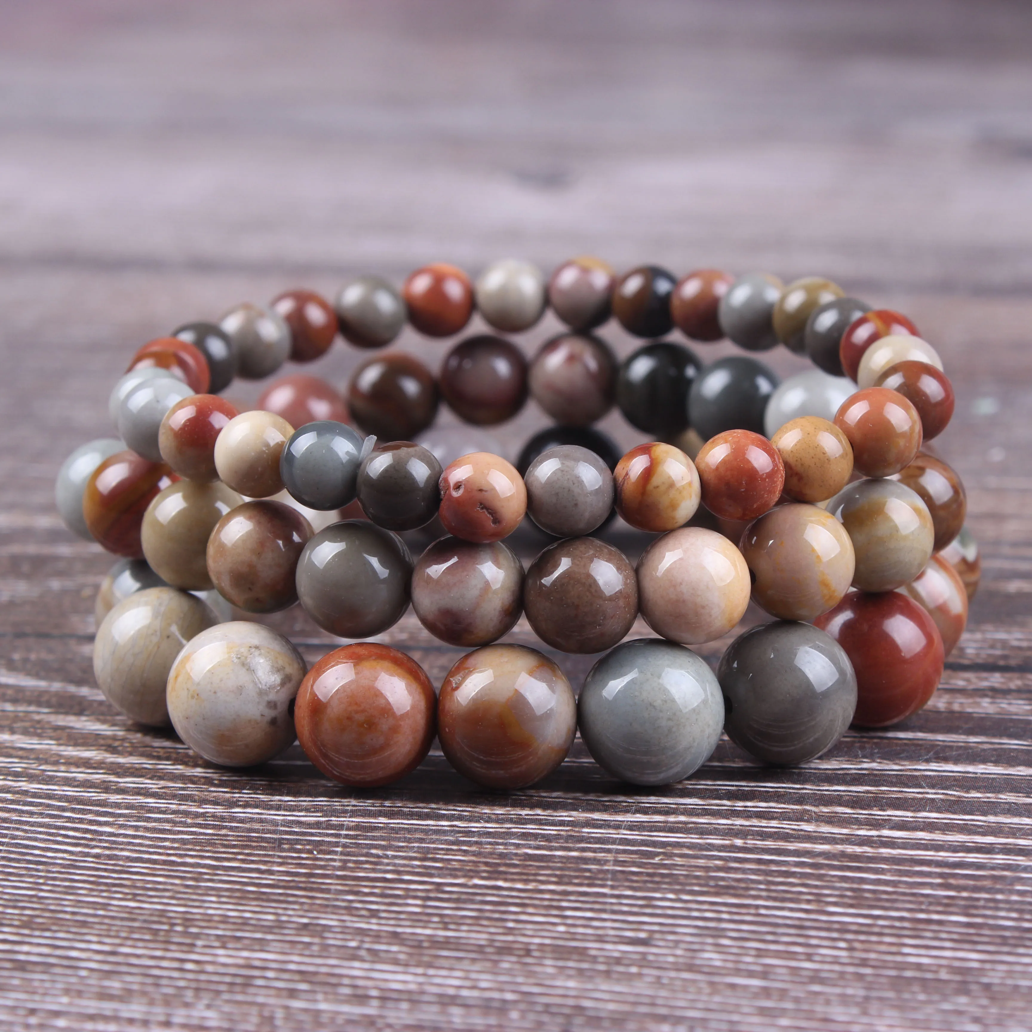 

Lanli fashion jewelry 6 / 8 / 10mm miscellaneous stone bracelet natural jewelry beads are suitable for men's and women's accesso