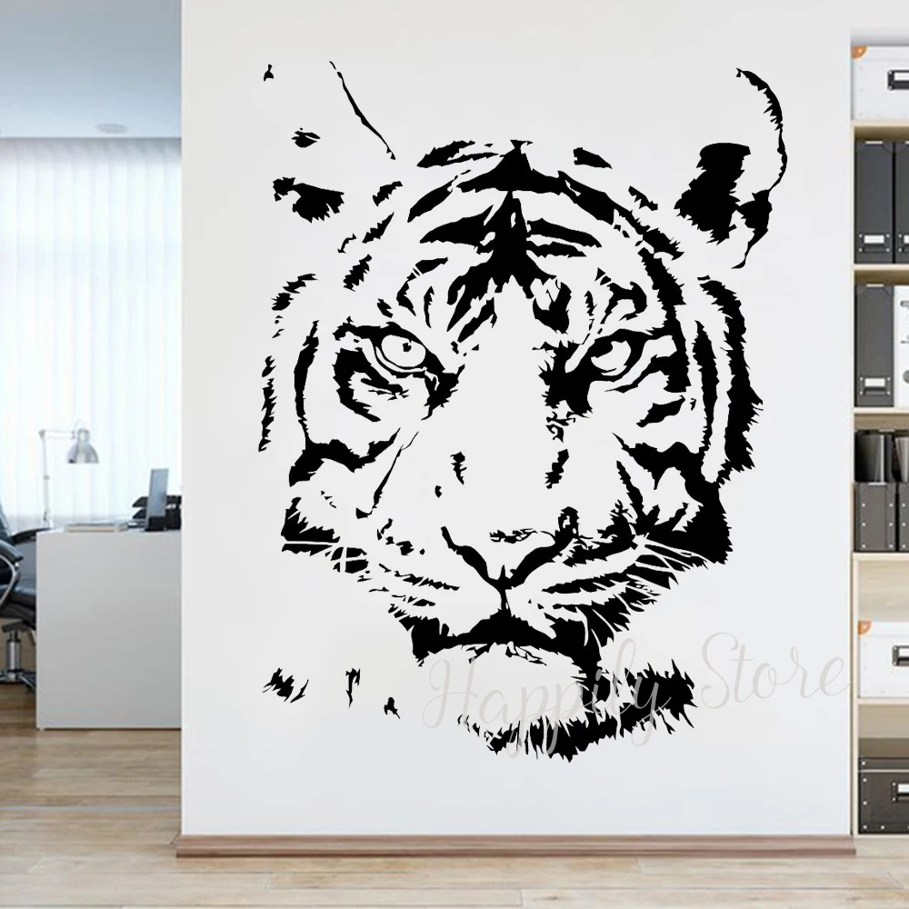 

Tiger Face Wall art Decal Animal Forest Jungle Room Decoration Stickers Wallpaper Office Bedroom Home Decor Murals P926